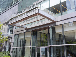 Johns Hopkins Carey Business School front facade daytime